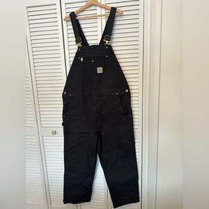 Carhartt Iconic R01 Duck Bib Overalls, black, men/unisex, 42x30